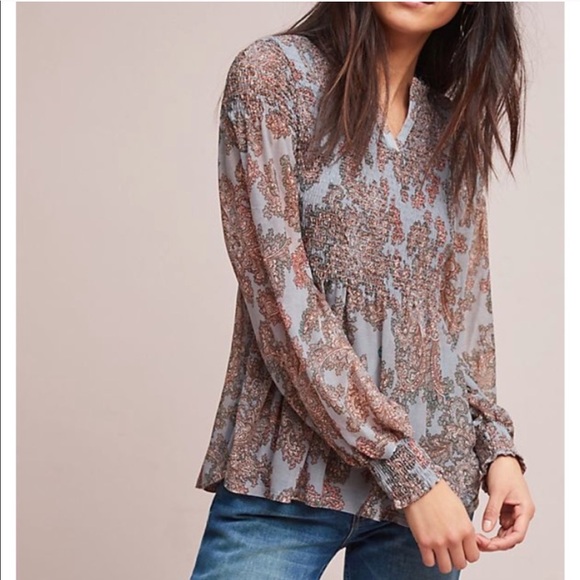 Anthropologie Tops - Anthropologie Akemi + Kin adria smocked top EUC